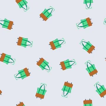 Seamless pattern cabin trolley bag cartoon vector Stock Illustration