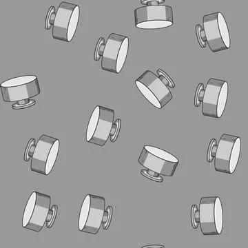 Seamless pattern Cabinet knob portraying home hardware item Stock Illustration