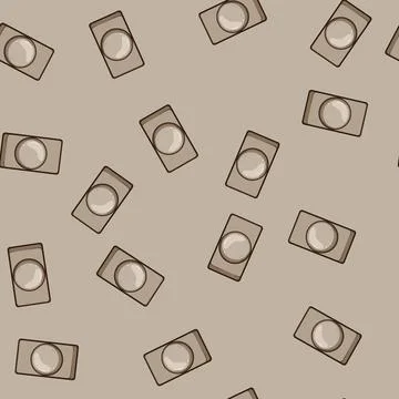 Seamless pattern Cabinet knob with simple brown design 库存插图