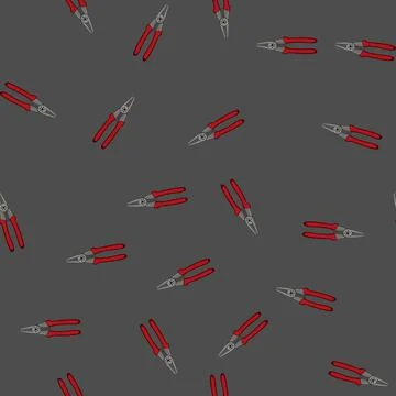 Seamless pattern cable crimper tool cartoon vector Stock Illustration