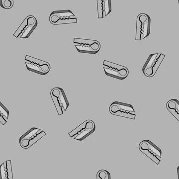Seamless pattern Cable grommet clip securing wiring connection icon 스톡 일러스트