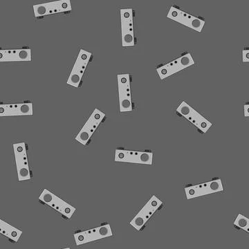 Seamless pattern cable headphone amp cartoon vector Stock Illustration