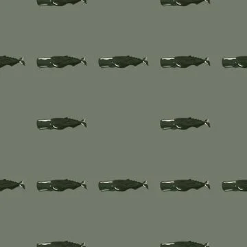 Seamless pattern cachalot on green background. Template of cartoon character  Stock Illustration