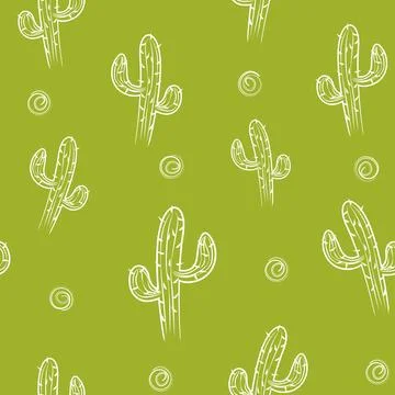 Seamless pattern with cactus. Vector background. Stock-Illustration