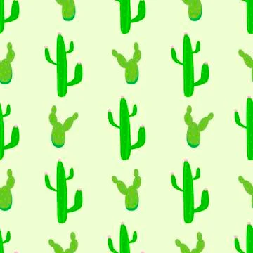 Seamless pattern  cactus   vector 스톡 일러스트