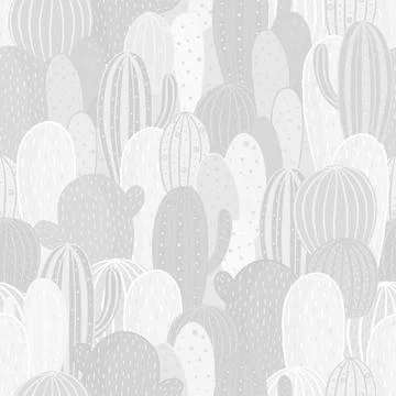 Seamless pattern cactus. Vector texture for textile, wrapping paper, packaging. イラスト素材