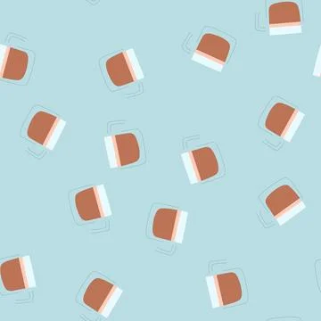 Seamless pattern cafe coffee glass cartoon vector Illustrazione stock