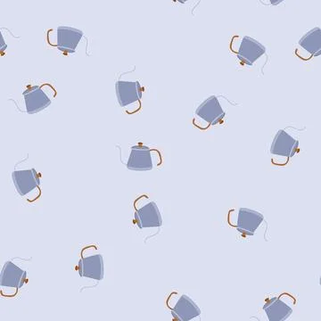 Seamless pattern cafe steel drip kettle cartoon vector イラスト素材
