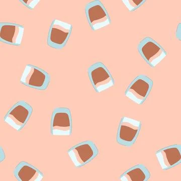Seamless pattern caffeine coffee glass cartoon vector Illustrazione stock