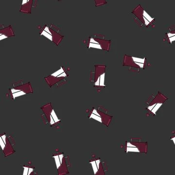 Seamless pattern caffeine french press coffee cartoon vector Stock Illustration
