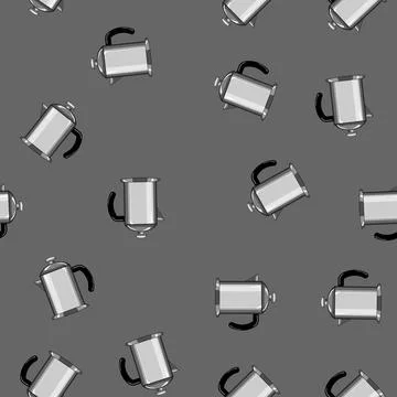 Seamless pattern caffeine percolator pot coffee cartoon vector Stock Illustration