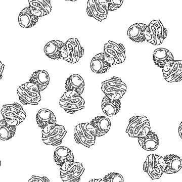 Seamless pattern cake sketch hand drawn イラスト素材