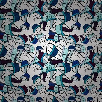 Seamless pattern with cakes. Vector illustration. Nice birthday background on bl 스톡 일러스트