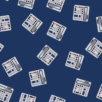Seamless pattern calculate calculator device cartoon vector 스톡 일러스트