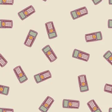Seamless pattern calculate graphing calculator cartoon vector Stock Illustration