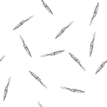 Seamless pattern caliber bullet flying sketch hand drawn Stock Illustration