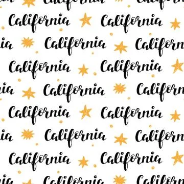 Seamless Pattern with California modern calligraphy Illustrazione stock