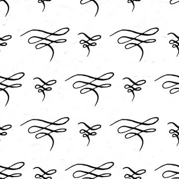 Seamless pattern with calligraphic vignettes Illustrazione stock
