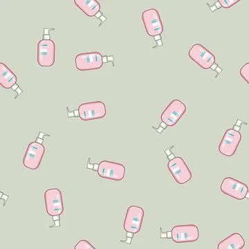 Seamless pattern calming shampoo baby cartoon vector Stock Illustration