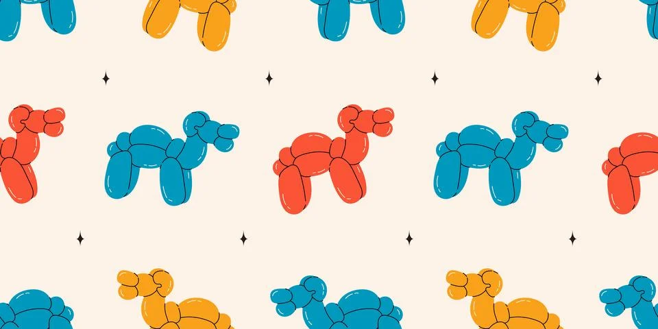 Seamless pattern with camel balloons イラスト素材