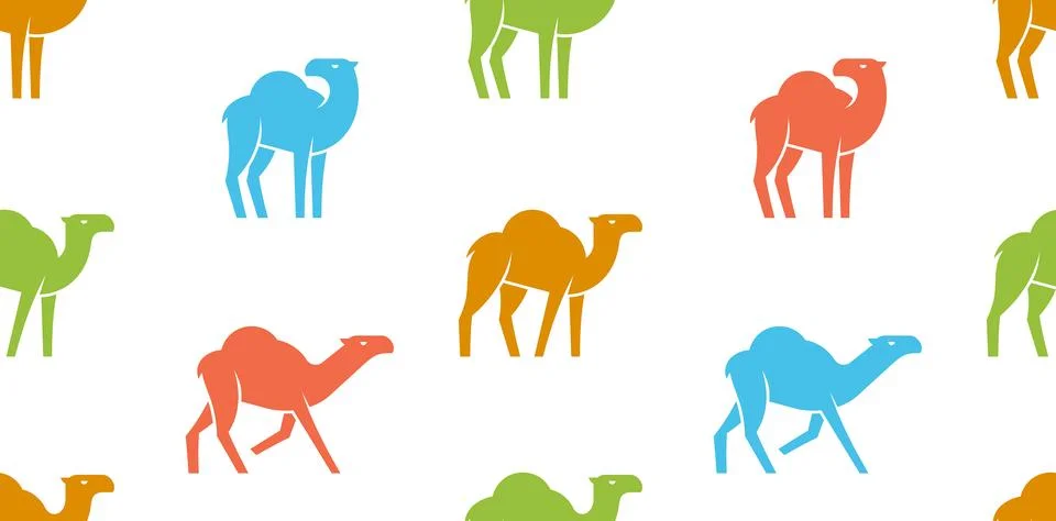 Seamless pattern with Camel logo Illustrazione stock