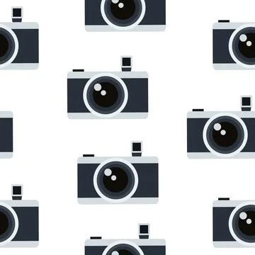 Seamless pattern of the camera icon. Camera, Illustration on a white backgrou Stock Illustration