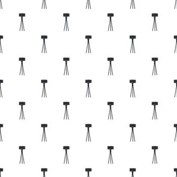 Seamless pattern with camera on a tripod illustration Stock Illustration