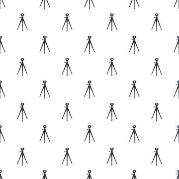 Seamless pattern with camera tripods recording video content イラスト素材