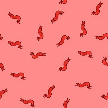 Seamless pattern campaign red ribbon retro cartoon vector Stock Illustration