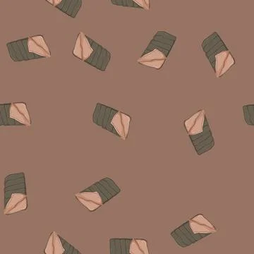 Seamless pattern camping bag sleeping color icon vector Stock Illustration