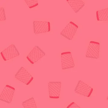 Seamless pattern can trash bin cartoon vector Stock Illustration