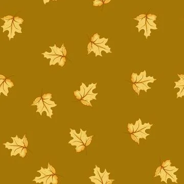 Seamless pattern canadian maple leaf cartoon vector 스톡 일러스트