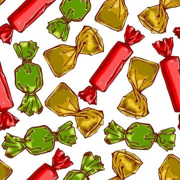 Seamless pattern of candies Stock Illustration