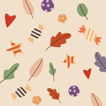 Seamless pattern with candies. Pattern autumn vector Stock Illustration