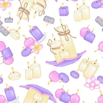 Seamless pattern candles Stock Illustration