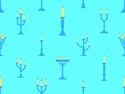Seamless pattern with candlesticks in a minimalist style. Candlestick with .. Stock Illustration