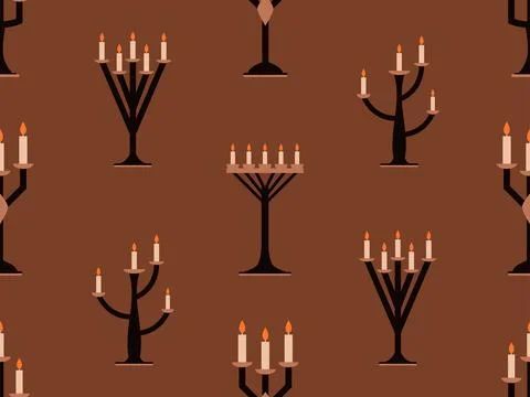 Seamless pattern with candlesticks in a minimalist style. Candlestick with .. Stock-Illustration