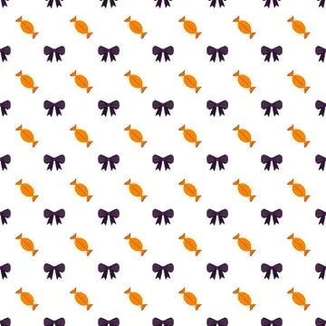 Seamless pattern candy and bow Illustrazione stock