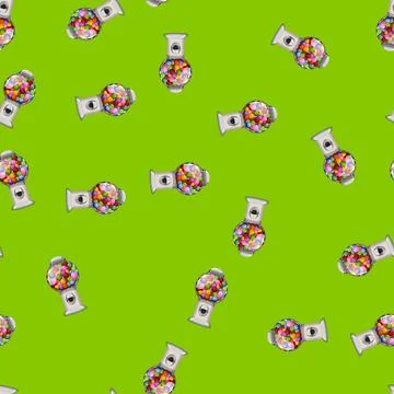 Seamless pattern candy bubblegum machine cartoon vector Stockillustratie