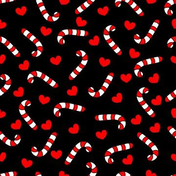 Seamless pattern with Candy Cane. Vector illustration. Christmas background.	 Stock Illustration