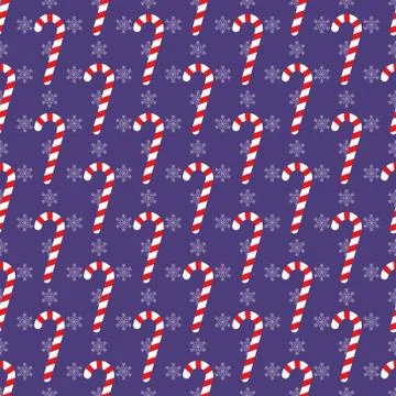 Seamless pattern with candy canes Stock Illustration