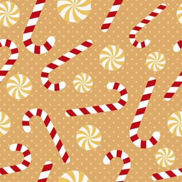 Seamless pattern with candy canes Stock Illustration