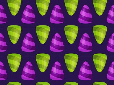 Seamless pattern with candy corn on a purple background. Stock Illustration