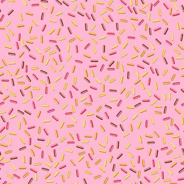 Seamless pattern with candy donut glaze on color background. 3d realistic food Illustrazione stock