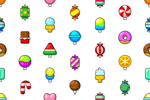 Seamless pattern with Candy icons Stock Illustration
