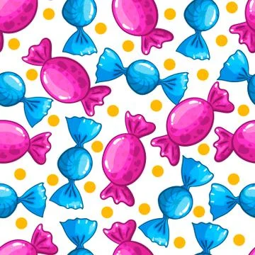 Seamless pattern with candy Stock Illustration