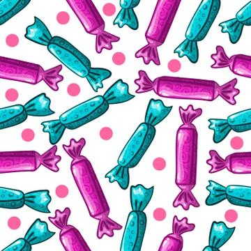 Seamless pattern with candy Stock Illustration