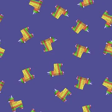 Seamless pattern candy pinata cartoon vector 스톡 일러스트