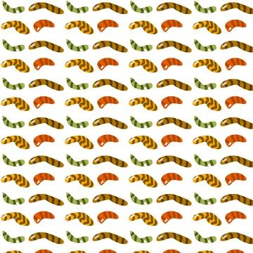 Seamless pattern of candy worms - sweet of zombie Stock Illustration