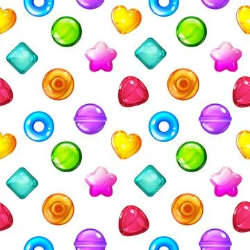 Seamless pattern with candys on white background Stock Illustration